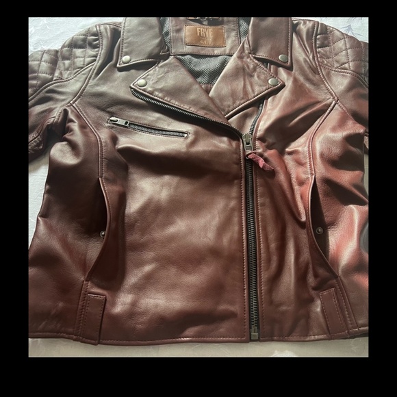 Frye women’s LEATHER  BIKER JACKET - Picture 2 of 11